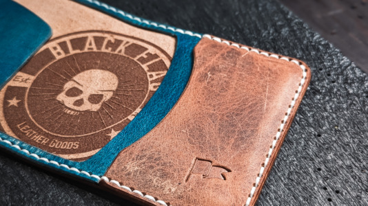 Slim Bifold leather wallet by Black Flag Leather Goods