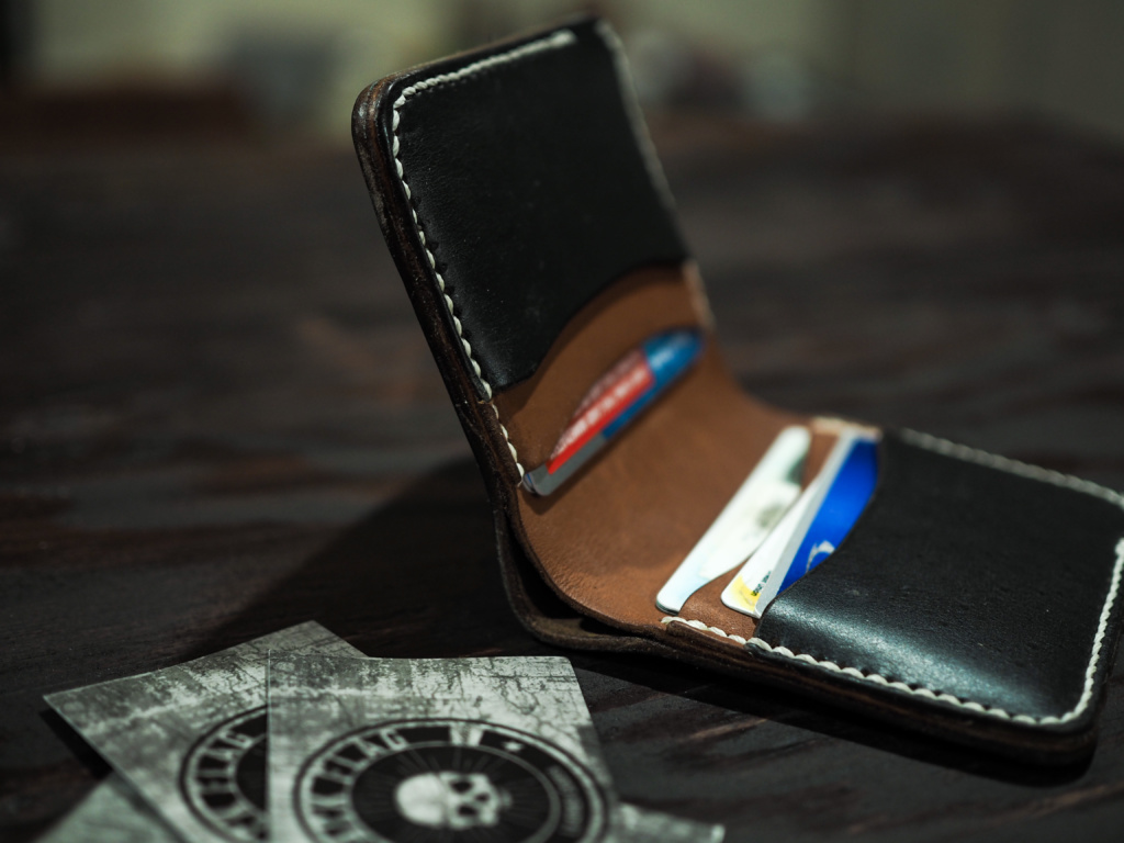 Premium blue leather wallet